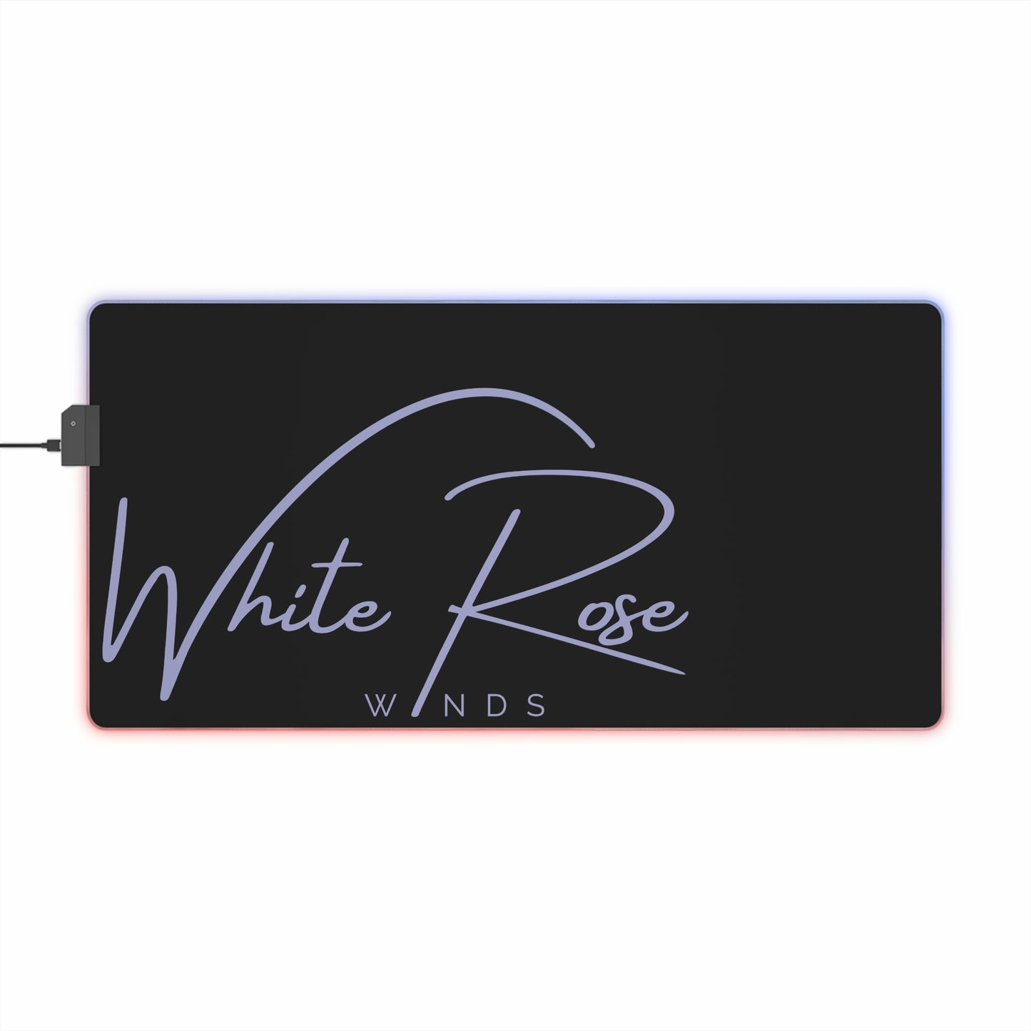 White Rose RGB Desk Mat