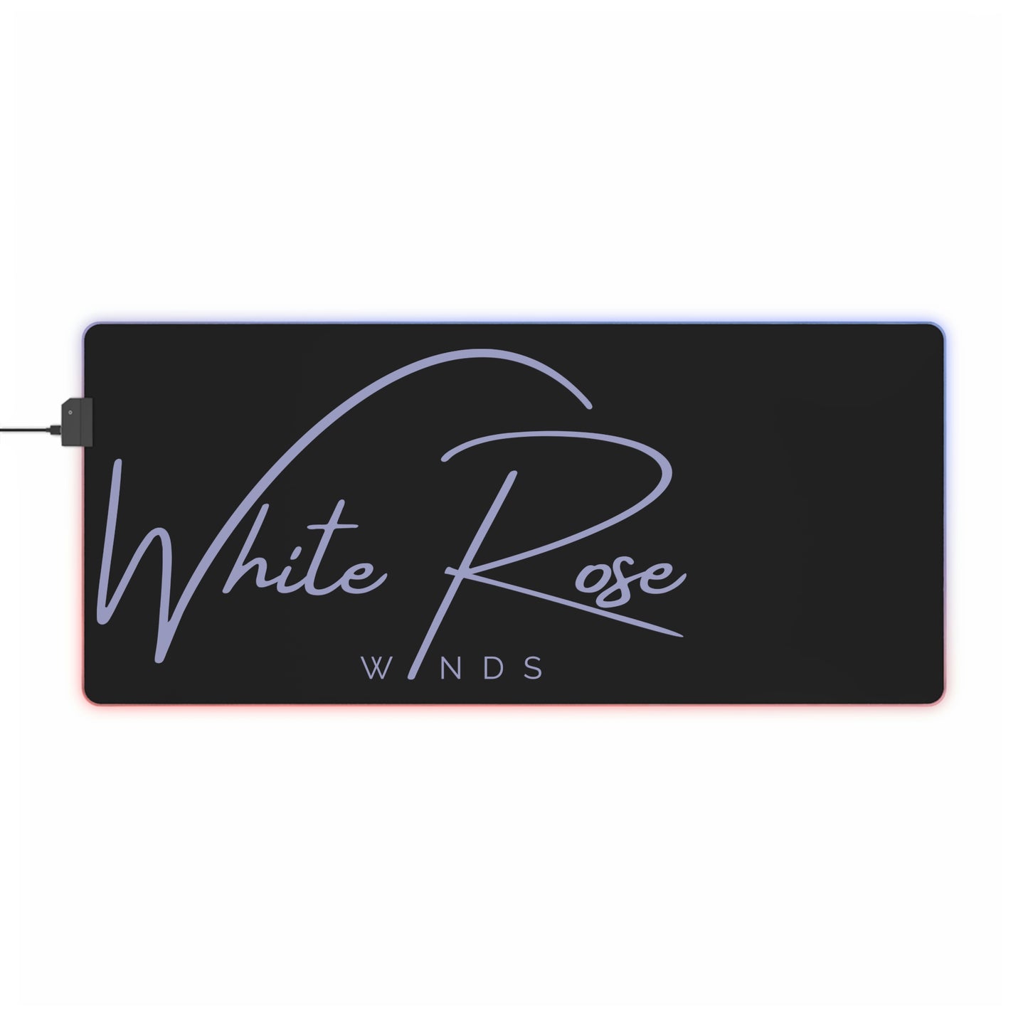 White Rose RGB Desk Mat