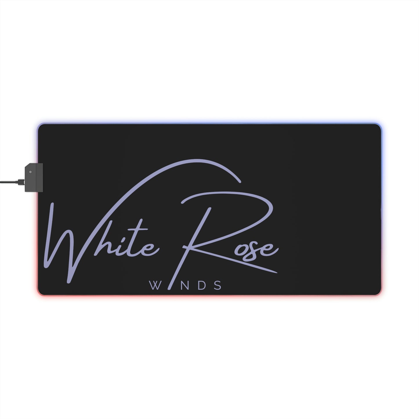 White Rose RGB Desk Mat