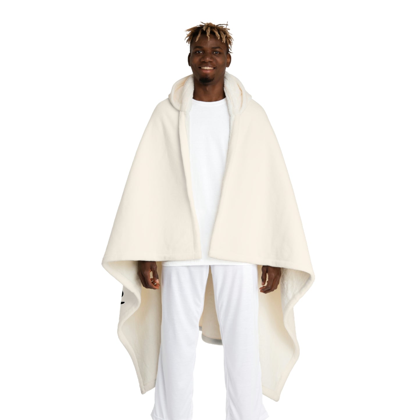 White Rose Hooded Sherpa Fleece Blanket