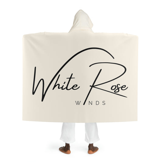 White Rose Hooded Sherpa Fleece Blanket