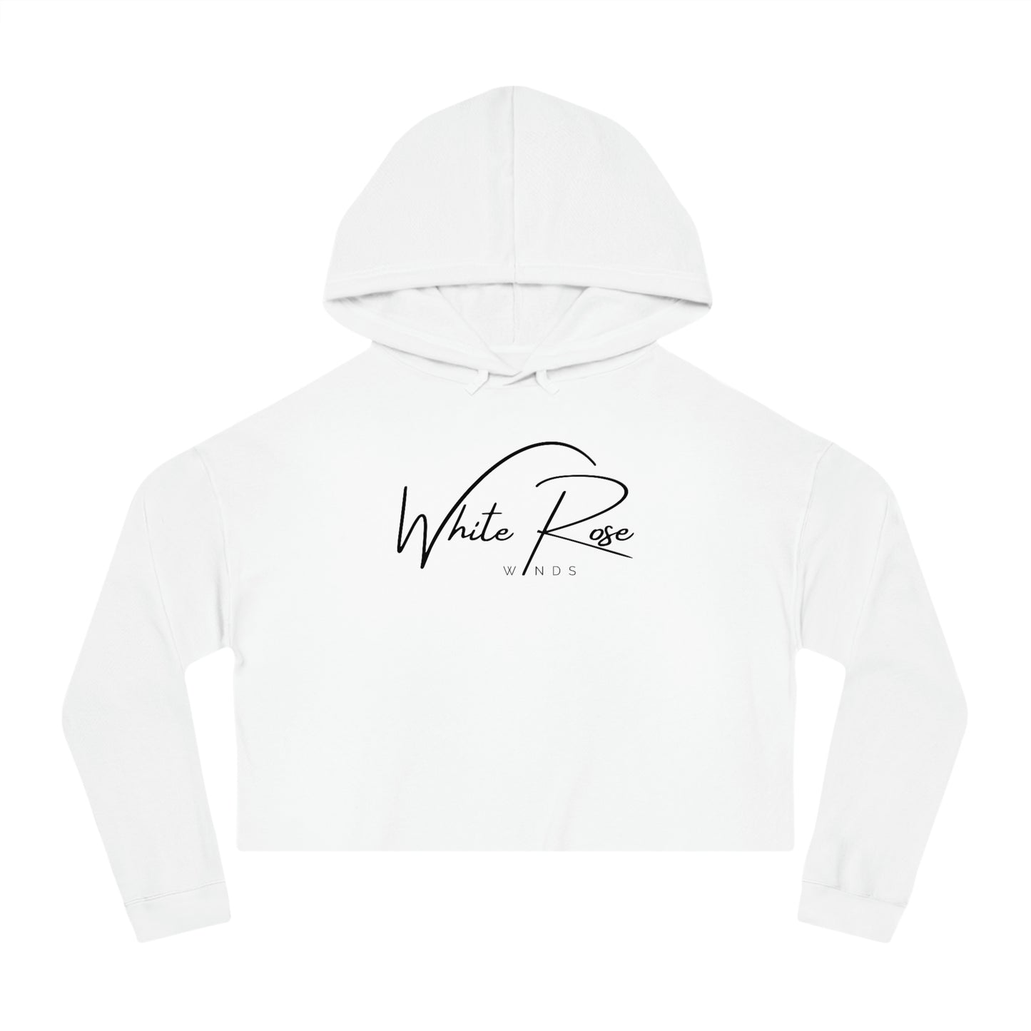 White Rose Cropped Hoodie