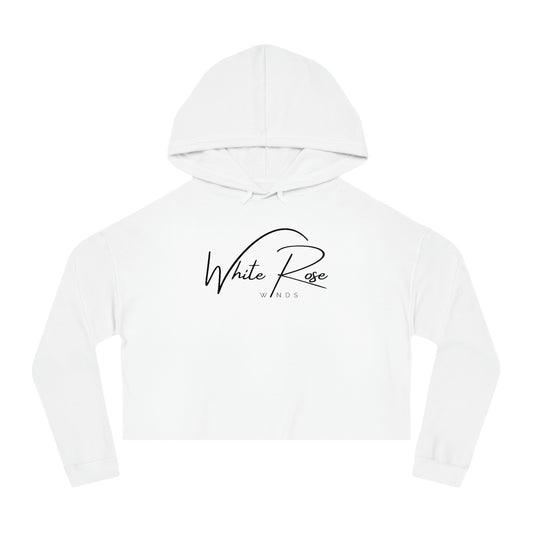 White Rose Cropped Hoodie
